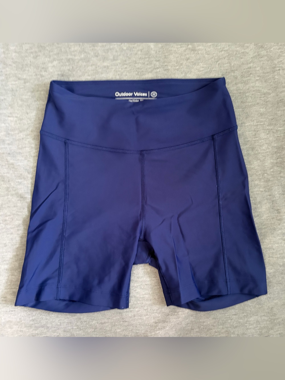 Outdoor Voices Blue High-Rise Bike Shorts